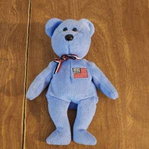 TY American Flag Teddy Bear Beanie Baby